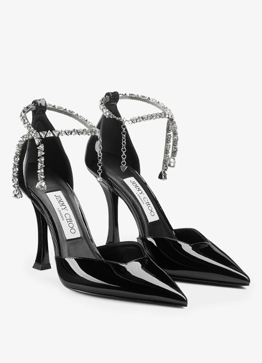 Jimmy Choo Stevie 100 pump van lakleer - voorkant 2 zwart