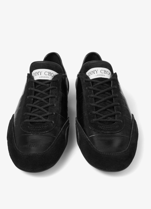 Jimmy Choo Sunny/F sneaker van leer met suède details - detail 2 zwart