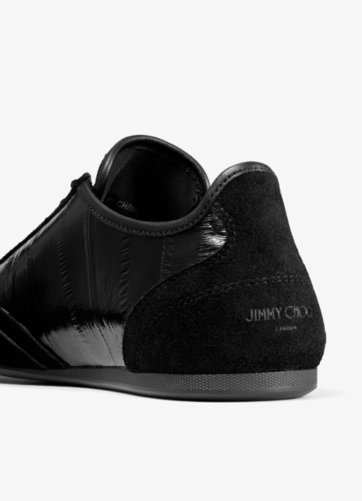 Jimmy Choo Sunny/F sneaker van leer met suède details - detail 3 zwart