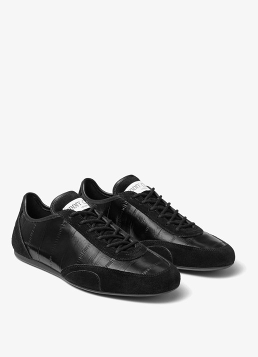 Jimmy Choo Sunny/F sneaker van leer met suède details - voorkant 5 zwart