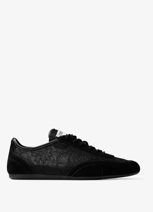 Jimmy Choo Sunny/F sneaker van suède met kanten details
