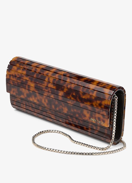 Jimmy Choo Sweetie Plexi clutch met afneembare schouderriem - detail 3 bruin