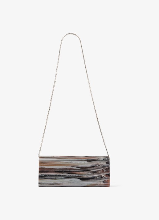 Jimmy Choo Sweetie Plexi clutch met afneembare schouderriem - achterkant 4 grijs