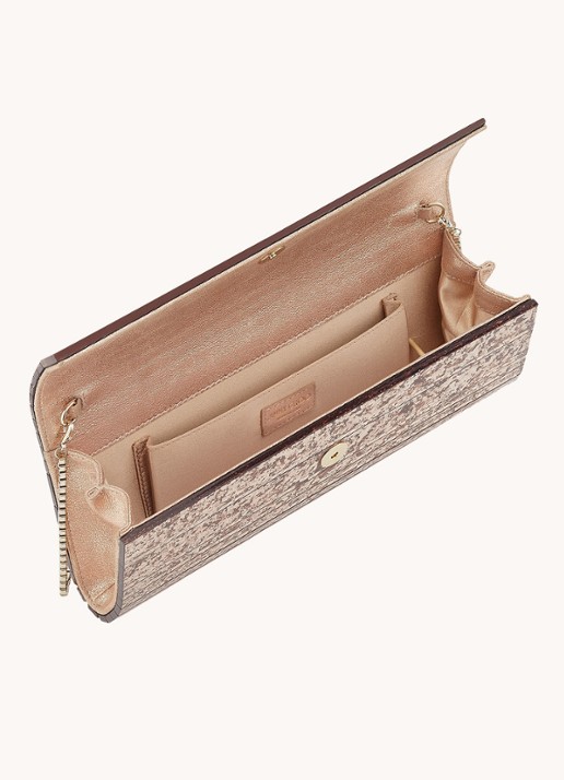 Jimmy Choo Sweetie Shadow clutch met lamsleren details - detail 3 roségoud