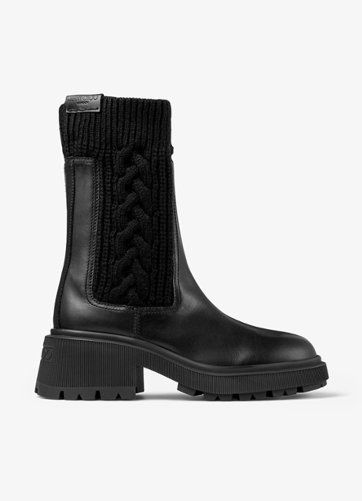 Jimmy Choo Tamia chelsea boot van kalfsleer - voorkant zwart