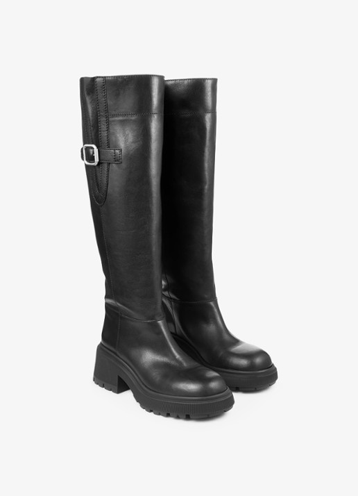 Jimmy Choo Tamsin overknee laars van kalfsleer - voorkant 4 zwart