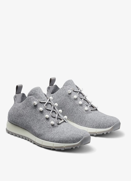Jimmy Choo Veles sneaker in kasjmierblend - voorkant 3 grijsmele
