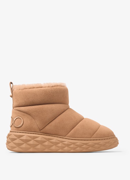 Jimmy Choo Xan enkellaarsje van lamssuède - voorkant 4 lichtbruin