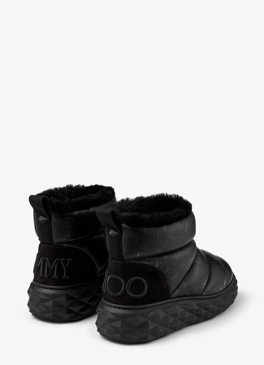 Jimmy Choo Xan enkellaarsje van leer met logo - detail 2 zwart