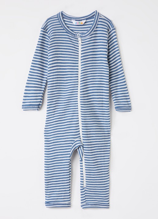Joha Babypak in zijdeblend met streepprint - voorkant 3 indigo