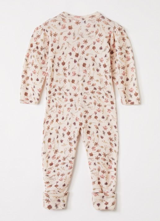 Joha Babypak van merino wol met print - voorkant 2 beige