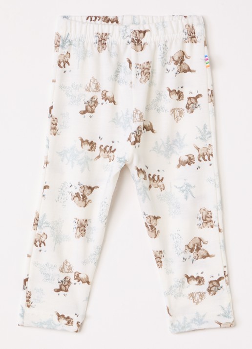 Joha Legging in wolblend met print - voorkant wit