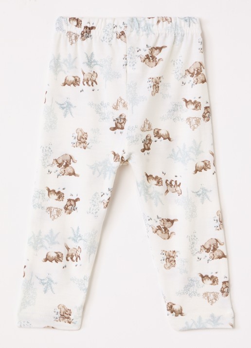 Joha Legging in wolblend met print - voorkant 2 wit