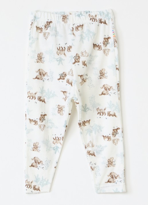 Joha Legging in wolblend met print - voorkant 3 wit