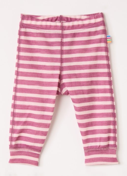 Joha Legging in wolblend met streepprint - voorkant roze