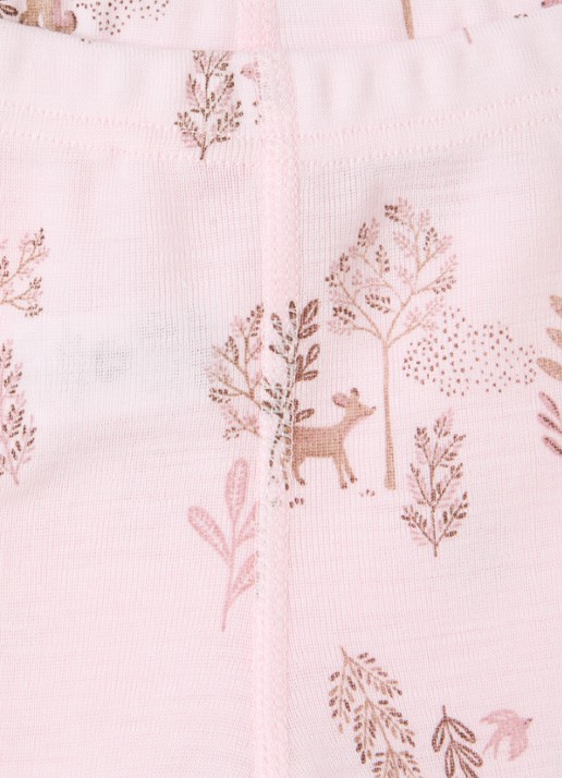Joha Legging in zijdeblend met print - detail lichtroze