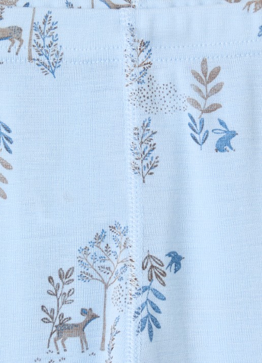 Joha Legging in zijdeblend met print - detail 3 lichtblauw