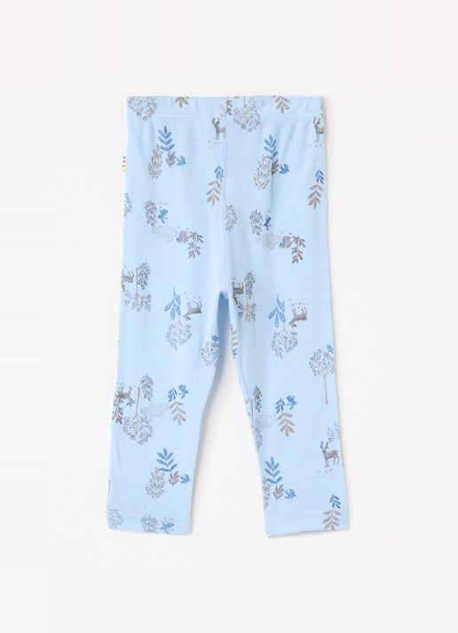 Joha Legging in zijdeblend met print - voorkant 2 lichtblauw