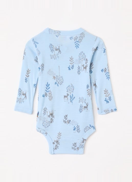 Joha Romper in zijdeblend met print - voorkant 2 lichtblauw
