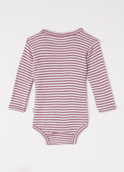 Joha Romper in zijdeblend met streepprint - voorkant 2 roze