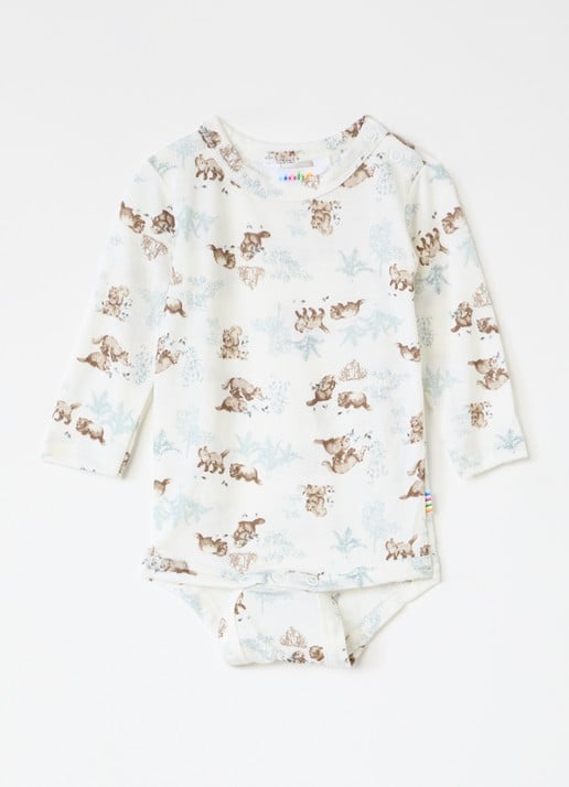 Joha Romper van merino wol met print