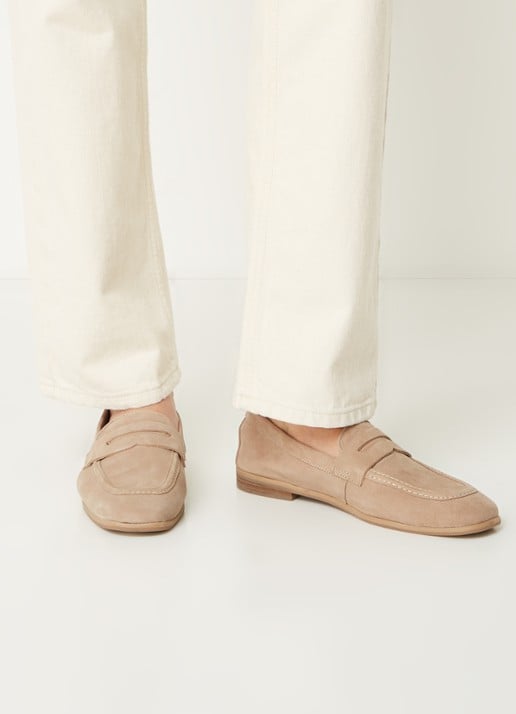 Jonak Aca loafer van suède  - voorkant 2 beige