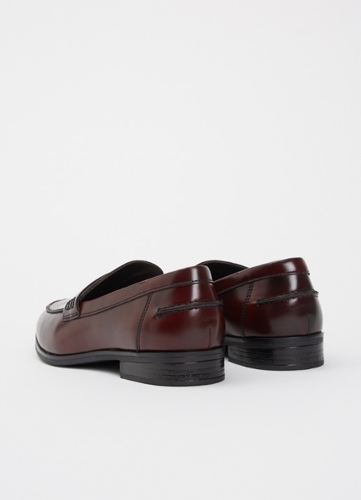 Jonak Albin loafer van leer - achterkant bordeauxrood
