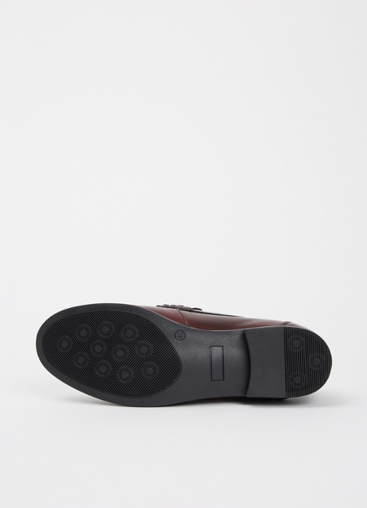 Jonak Albin loafer van leer - detail 4 bordeauxrood
