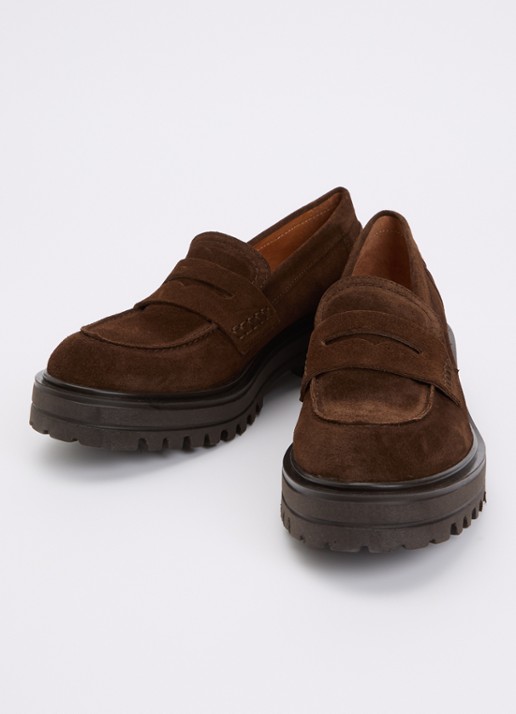 Jonak Alfi loafer van kalfssuède  - detail 4 bruin