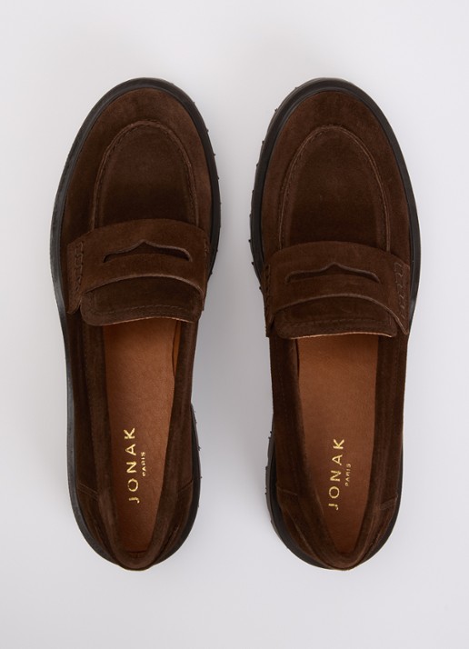 Jonak Alfi loafer van kalfssuède  - detail 5 bruin