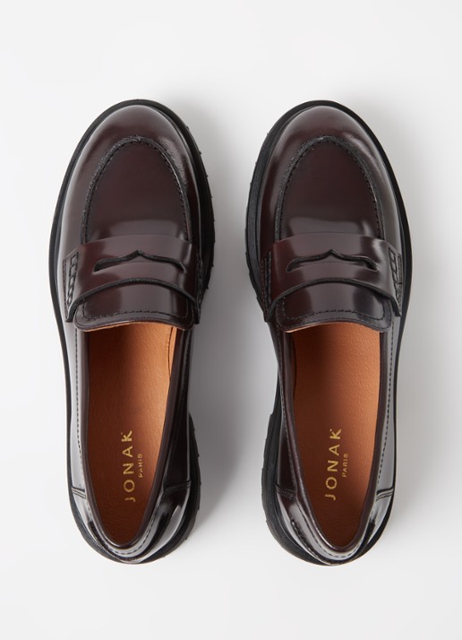 Jonak Alfi loafer van leer - detail 3 aubergine
