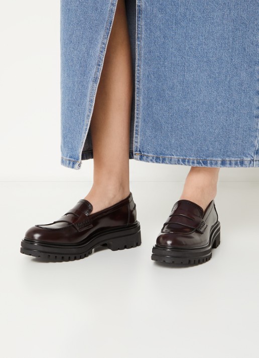 Jonak Alfi loafer van leer - voorkant 6 aubergine