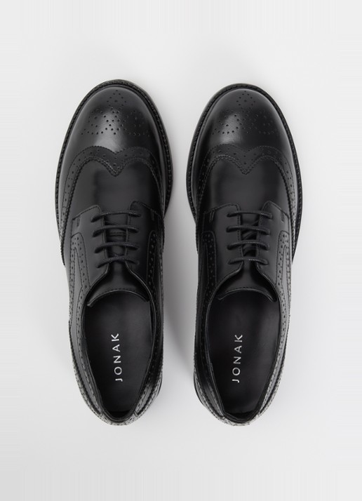 Jonak Altitude brogue van leer - detail 5 zwart