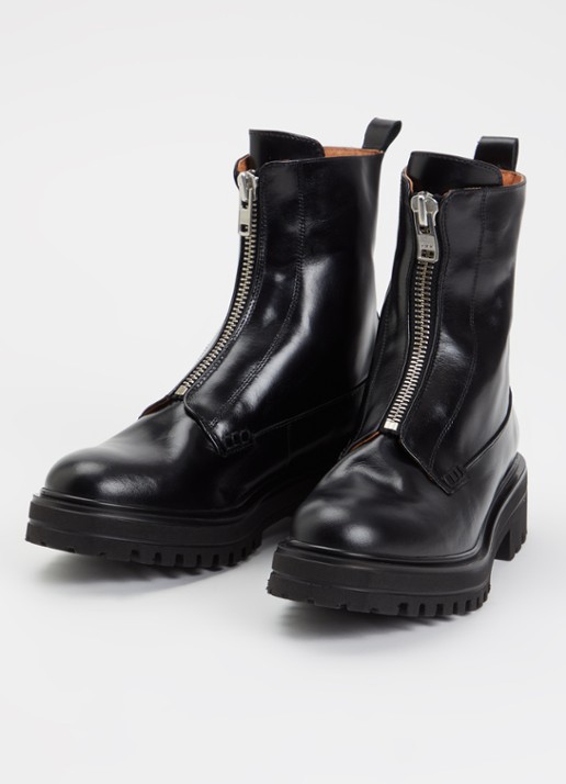 Jonak Amoureuse bikerboot van leer - detail 3 zwart