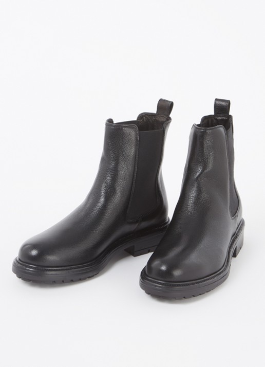 Jonak Celina chelsea boot van geitenleer met structuur - detail zwart