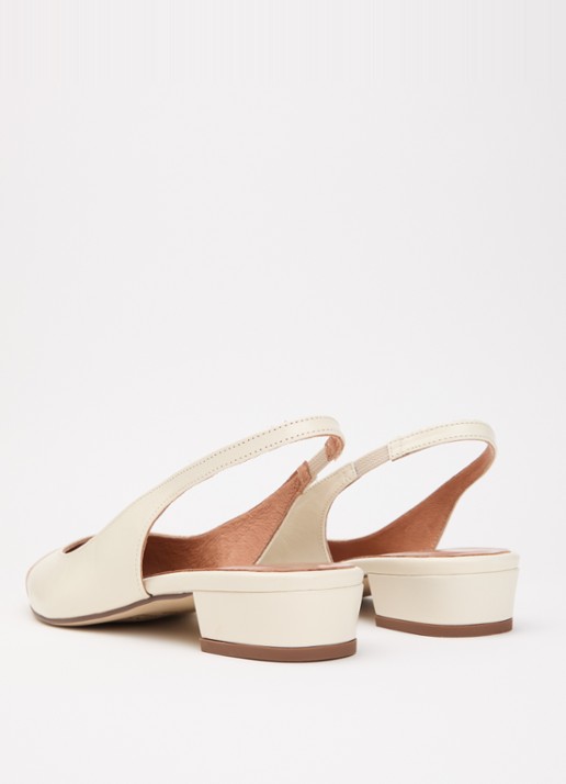 Jonak Decision slingback van kalfsleer - achterkant 3 creme