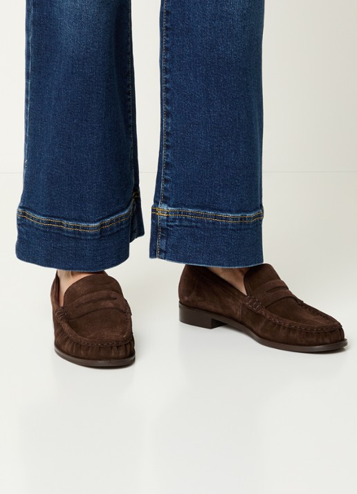 Jonak Delice loafer van kalfssuède - voorkant 3 bruin