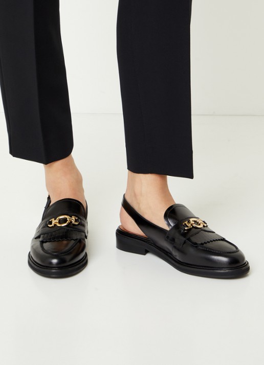 Jonak Delphy loafer van leer  - voorkant 5 zwart