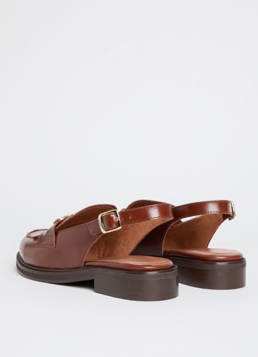 Jonak Delphy loafer van leer  - achterkant cognac