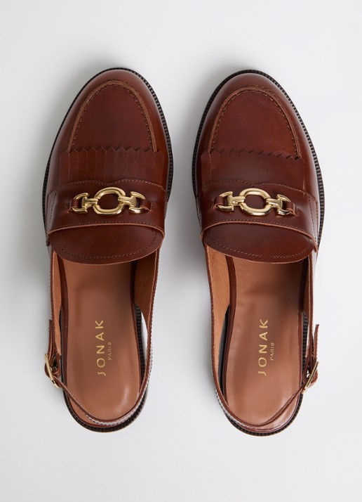 Jonak Delphy loafer van leer  - detail 5 cognac