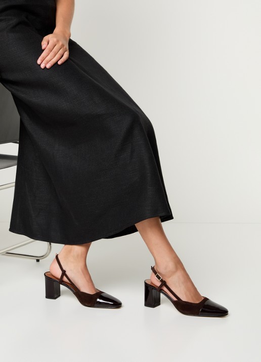 Jonak Dhapop slingback van kalfsleer - voorkant 3 donkerbruin