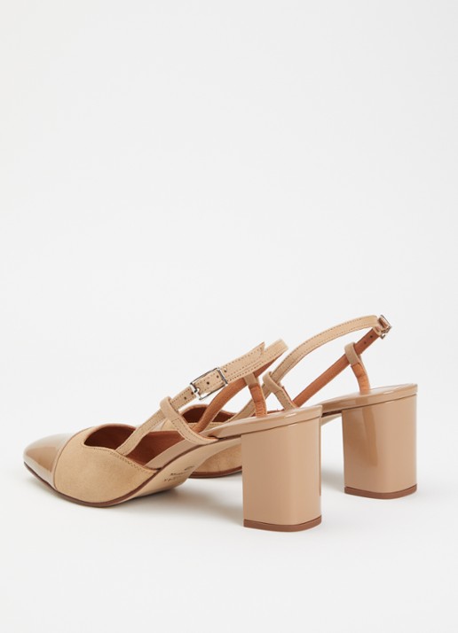 Jonak Dhapop slingback van kalfsleer - achterkant beige