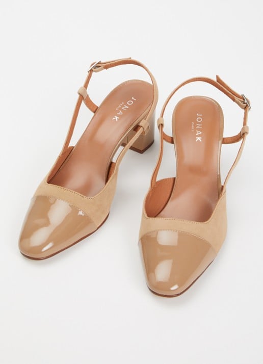 Jonak Dhapop slingback van kalfsleer - detail 2 beige