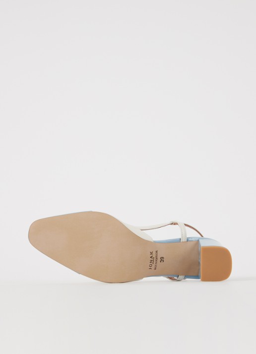 Jonak Dhapop slingback van leer   - detail 3 lichtblauw