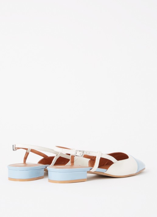Jonak Dhapou slingback van leer - achterkant 4 blauwgrijs