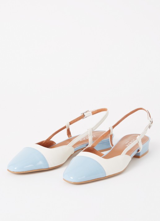Jonak Dhapou slingback van leer - detail blauwgrijs