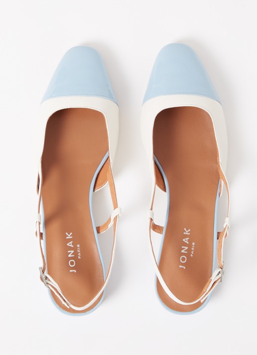 Jonak Dhapou slingback van leer - detail 2 blauwgrijs