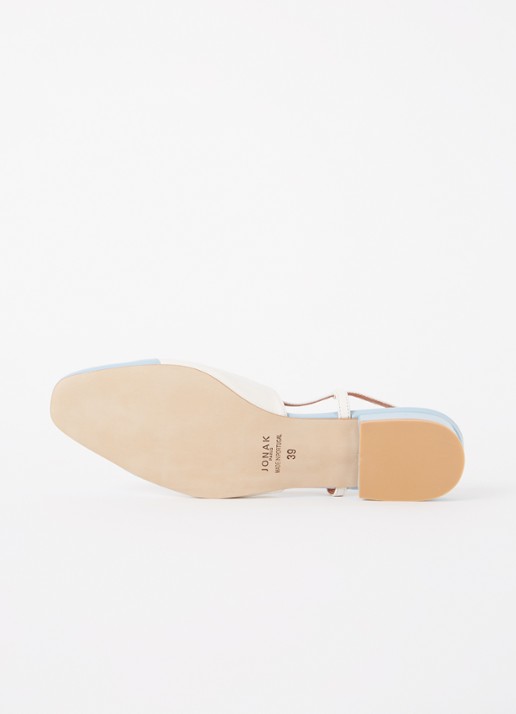 Jonak Dhapou slingback van leer - detail 3 blauwgrijs