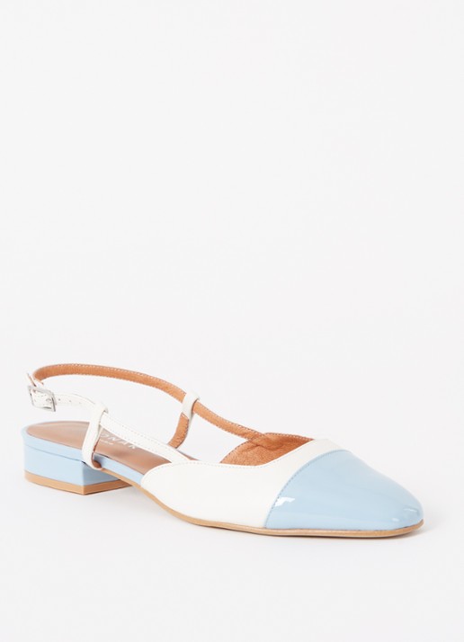 Jonak Dhapou slingback van leer - voorkant 5 blauwgrijs