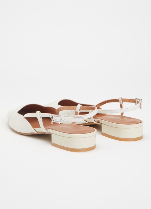 Jonak Dhapou slingback van leer - achterkant 6 ivoor